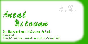 antal milovan business card